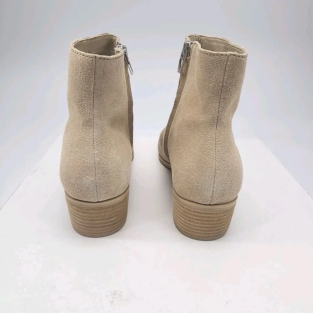 Dolce Vita Avie Ankle Boots Women Size 11 Beige Dune Suede Leather 2
